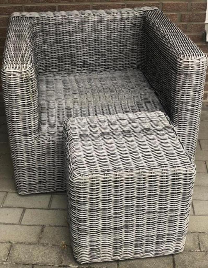 Lounge zetel kubus met poef (of tafeltje), Ophalen of Verzenden