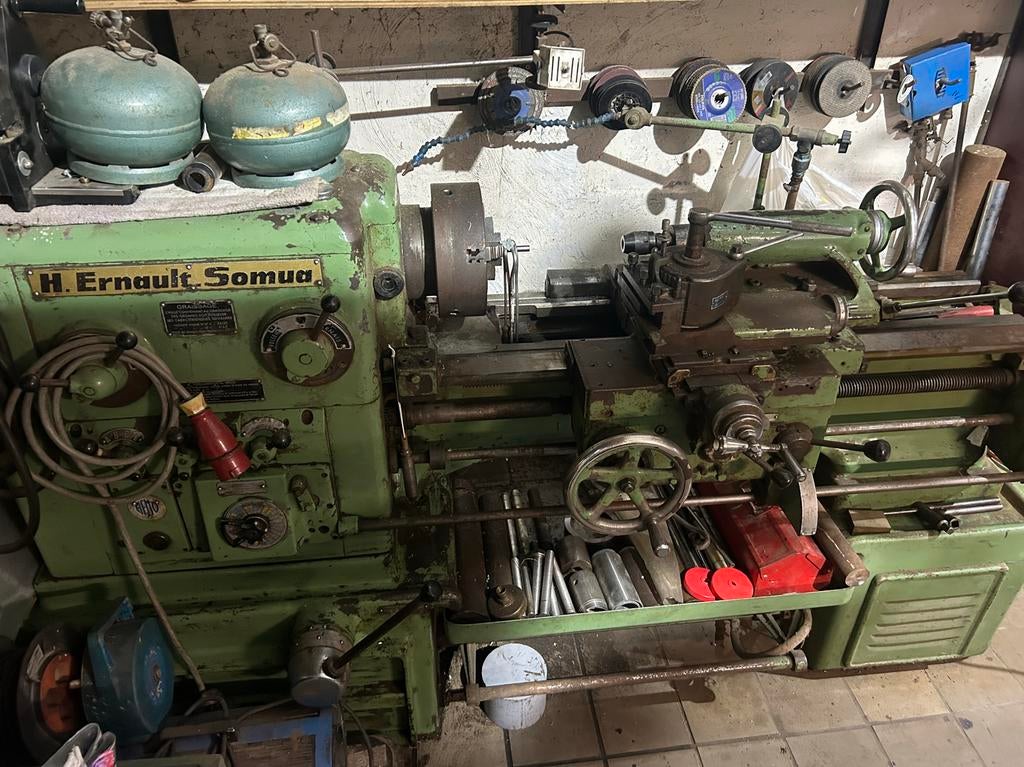 Industriële Draaibank Ernault somua, Doe-het-zelf en Bouw, Ophalen, Gebruikt, Metaaldraaibank, 500 tot 1000 mm