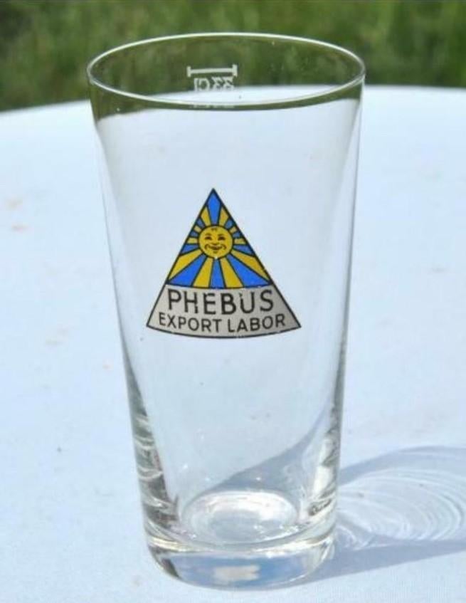 § ancien verre phebus export labor 33cl (N7), Collections, Marques de bière, Enlèvement ou Envoi, Comme neuf, Verre ou Verres