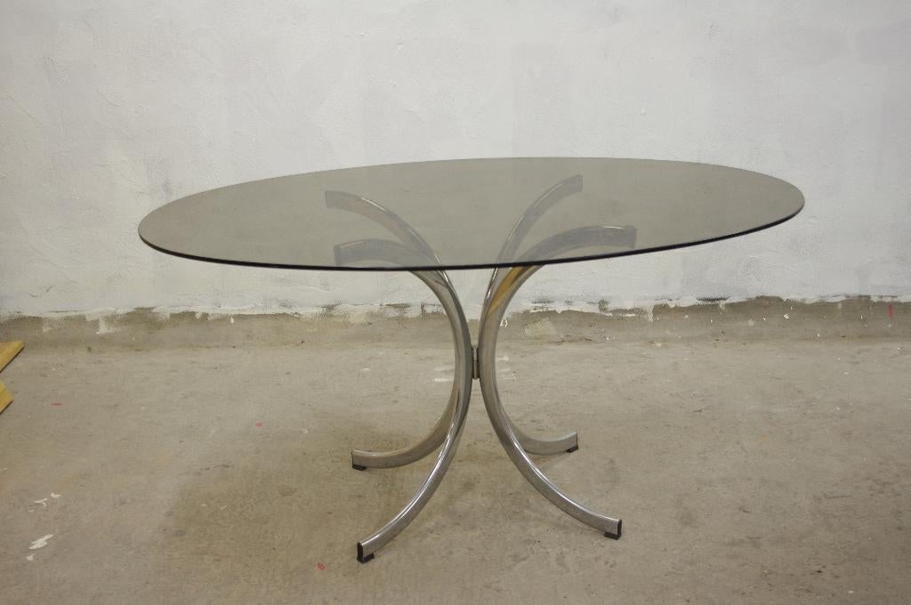 vintage glazen tafel, Huis en Inrichting, Ophalen, Gebruikt, 50 tot 100 cm, Vintage