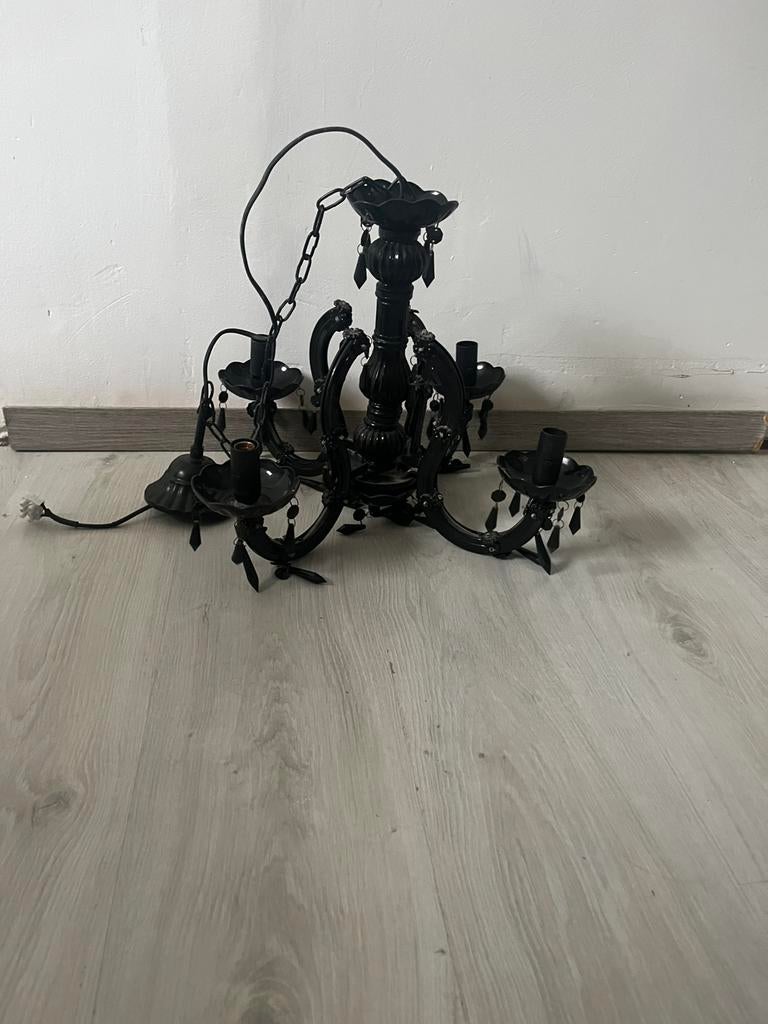 Lustre noir casa 4 branches, Enlèvement, Utilisé