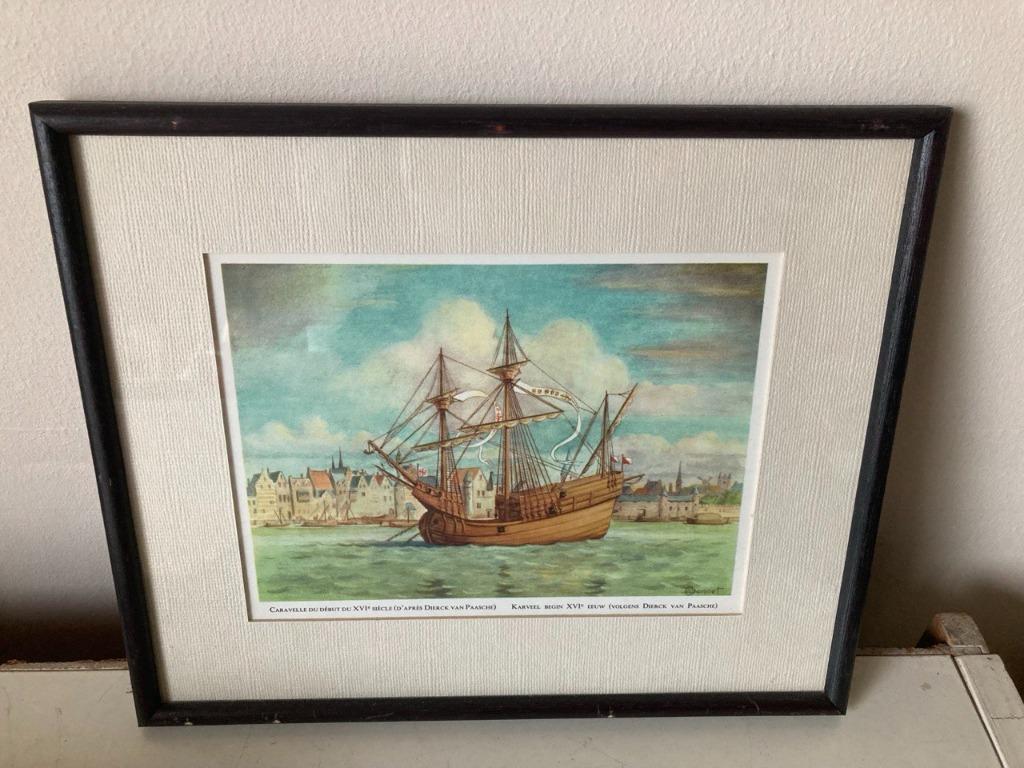 12 gravures anciennes de navires anciens, Collections, Gravure, Enlèvement, Utilisé, Autres sujets/thèmes