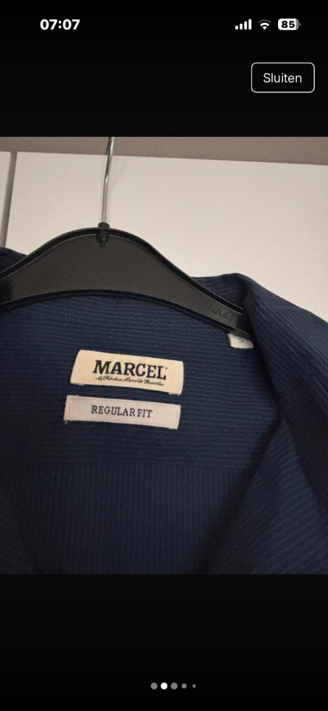 Marcel herenhemd, Blauw, Halswijdte 38 (S) of kleiner, Marcel, Ophalen of Verzenden