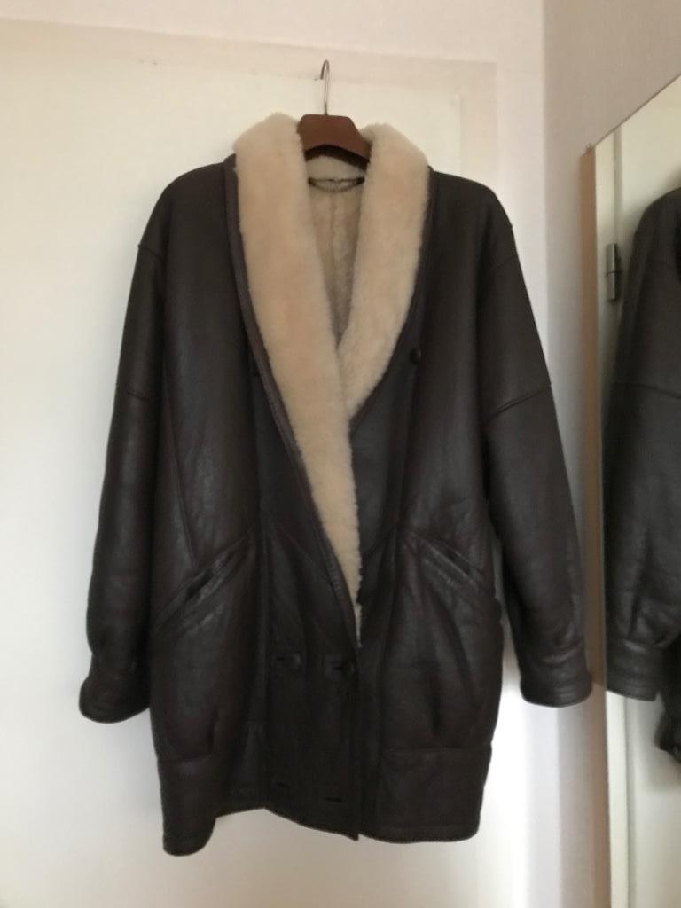 Veste mi-longue chaud en peau de mouton brun t.40/42, Ophalen, Gedragen, Maat 38/40 (M), Bruin
