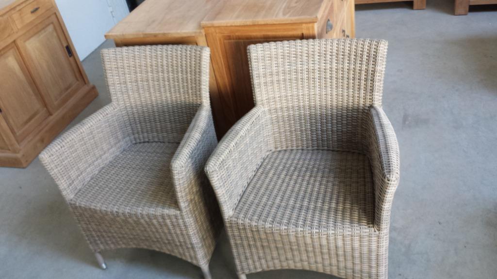 Set van 2 wicker stoelen, Tuin en Terras, Tuinstoelen, Ophalen of Verzenden, Nieuw, Wicker