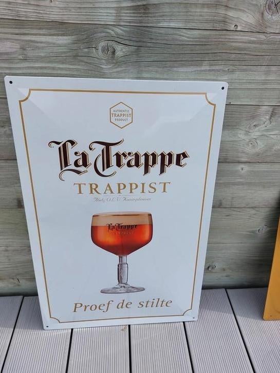 Metalen bord La Trappe  trapist, Verzamelen, Ophalen of Verzenden, Zo goed als nieuw, La Trappe