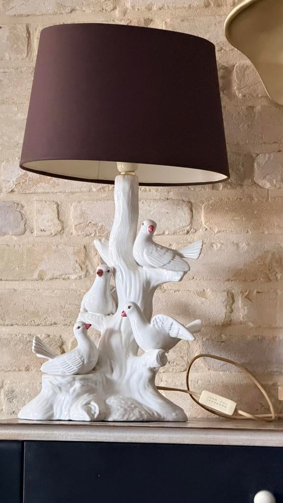 lampe vintage italienne, Maison & Meubles, Enlèvement ou Envoi, Utilisé, Blanc, Italienne