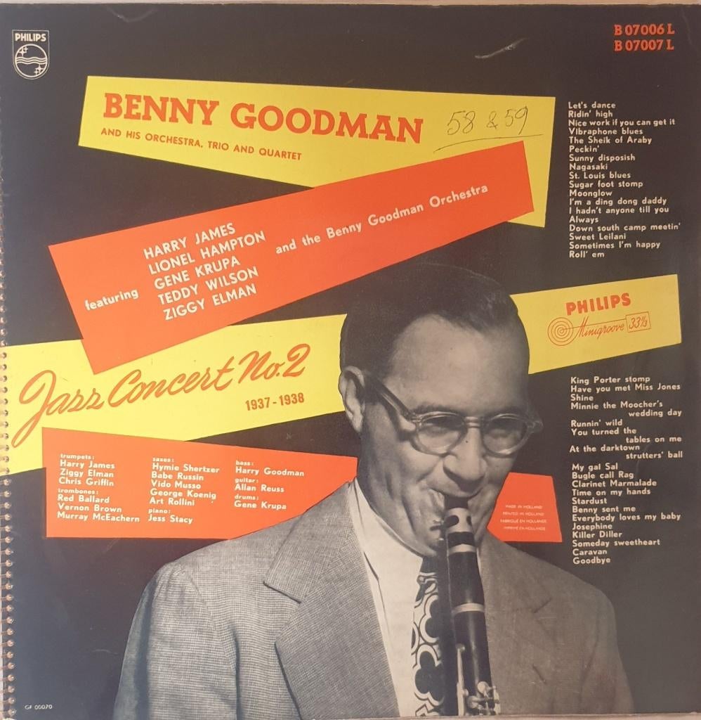 Benny Goodman - Jazz concert no. 2 1937-1938 2 LP, Cd's en Dvd's, Vinyl | Jazz en Blues, Zo goed als nieuw, Jazz, Voor 1940, 12 inch