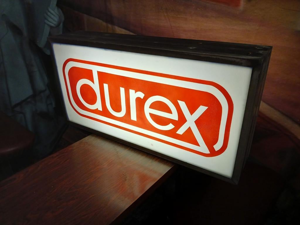 Vintage Durex lichtreclame, Ophalen of Verzenden