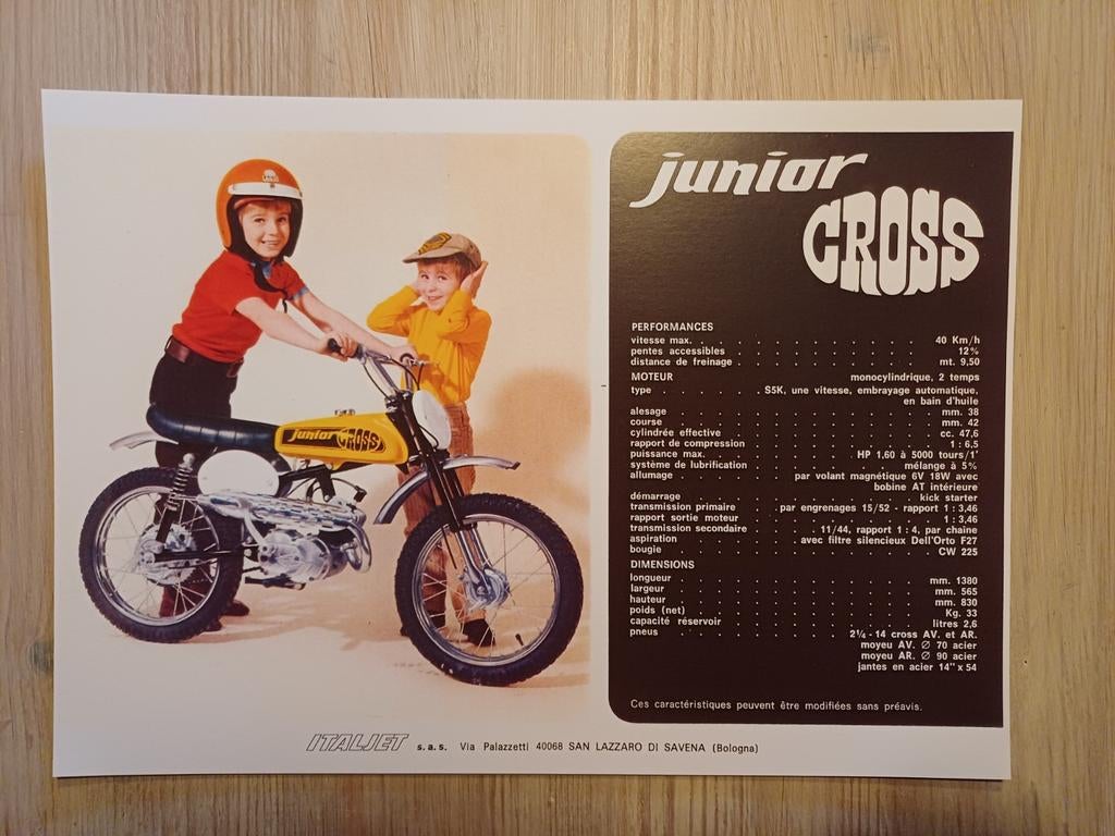 Italjet kindercross brochures/fotos, Motoren, Ophalen