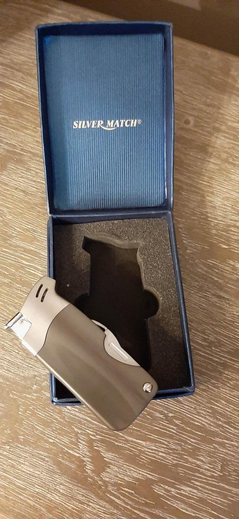aansteker silver match met origineel doosje, Verzamelen, Ophalen of Verzenden, Zo goed als nieuw, Aansteker