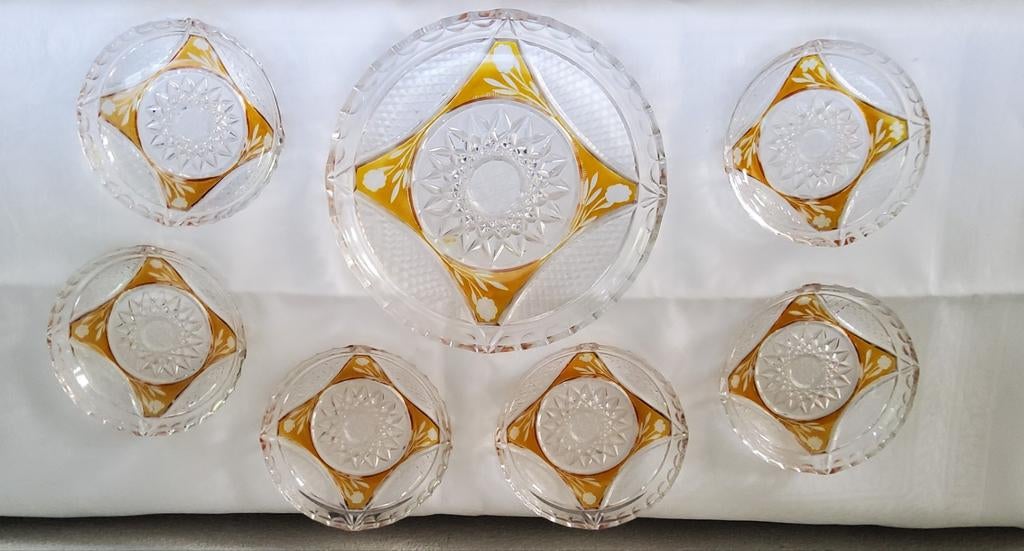 Ensemble de plats de service en cristal, Antiquités & Art, Antiquités | Verre & Cristal, Enlèvement