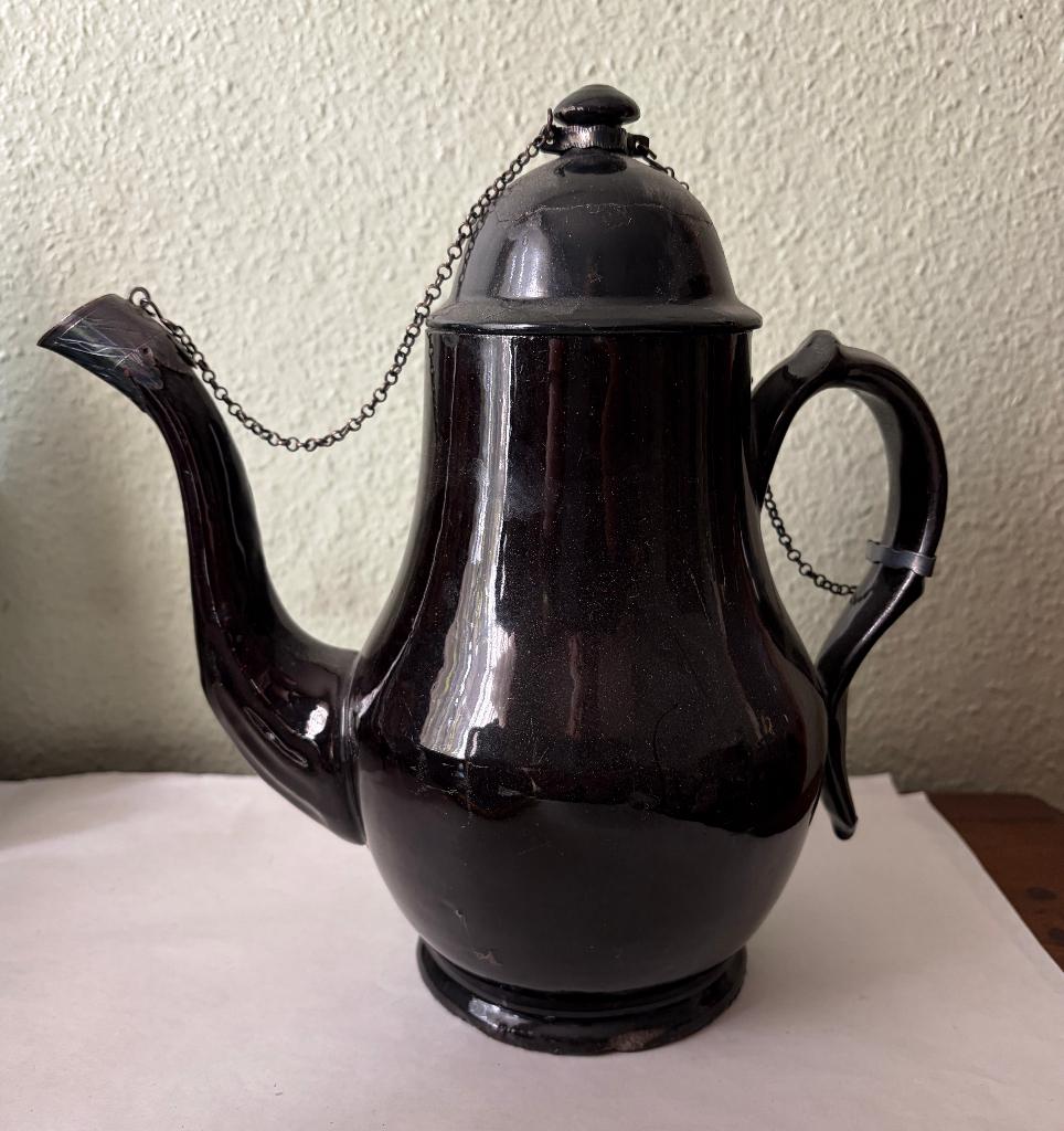 Cafetière 18e Vieux NAMUR terres noires  deuil de la Reine, Antiquités & Art, Envoi