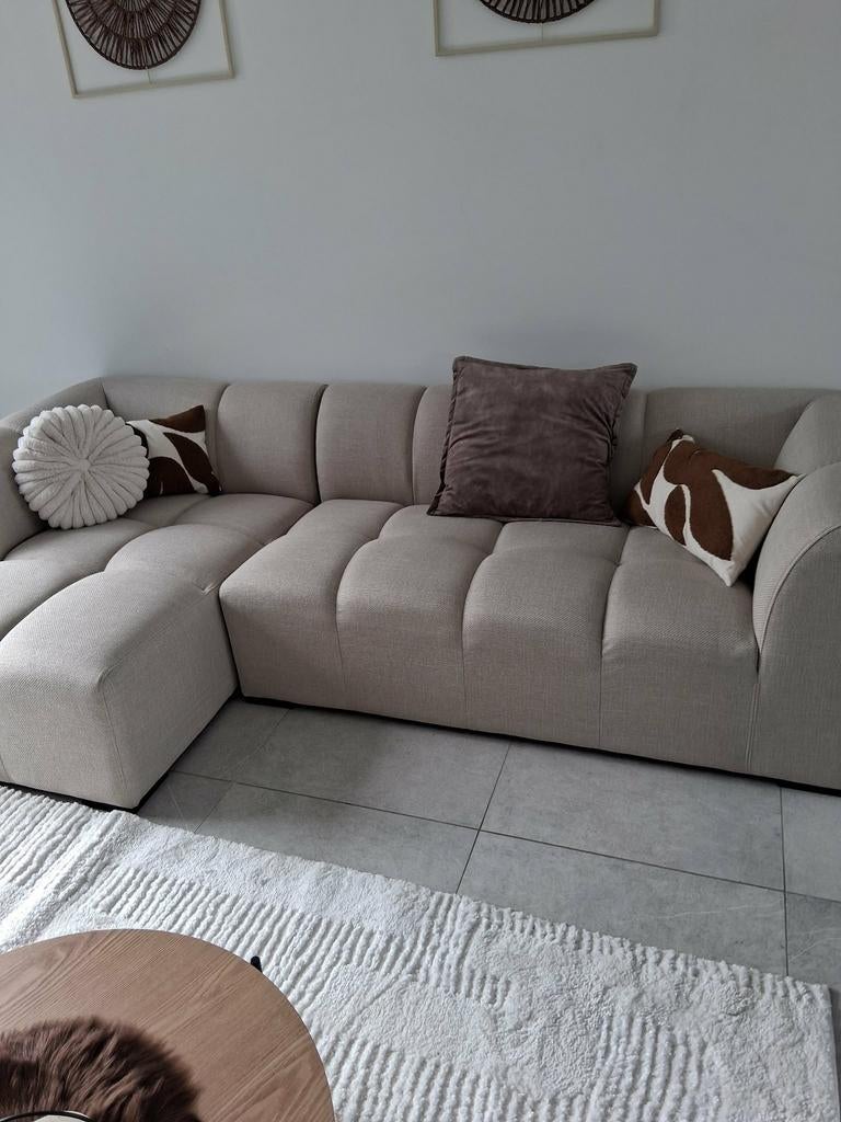 Zetel Jysk beige, Enlèvement, Comme neuf, Tissus