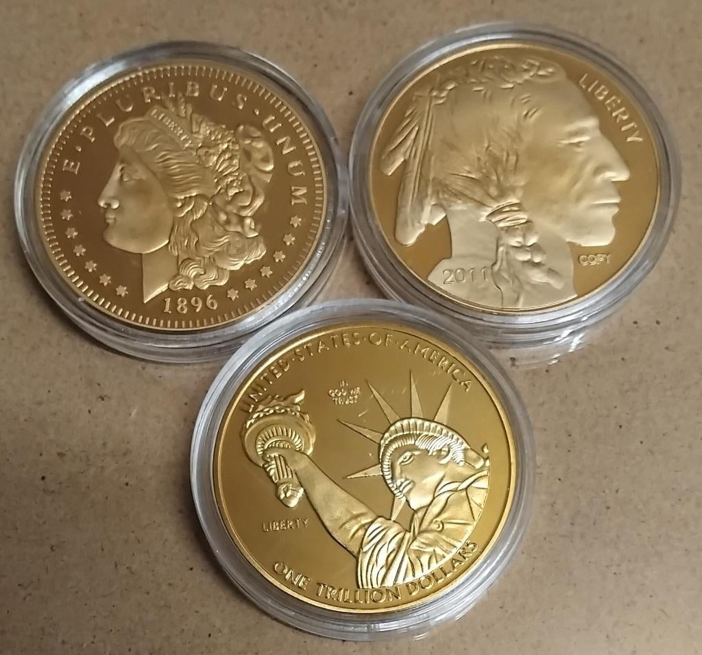 PENNING MUNTEN / PLATED GOLD, Postzegels en Munten, Penningen en Medailles, Ophalen