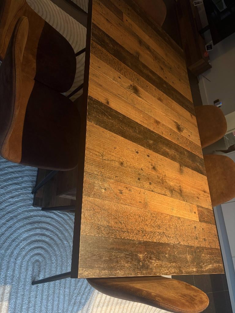 Eettafel en stoelen, Huis en Inrichting, Ophalen, Gebruikt, 100 tot 150 cm, Vijf personen of meer