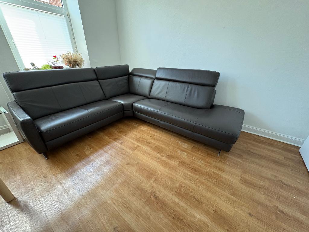 Canapé d’angle cuir haut de gamme + relax électrique, 75 à 100 cm, 250 à 300 cm, Banc d'angle, Quatre personnes ou plus