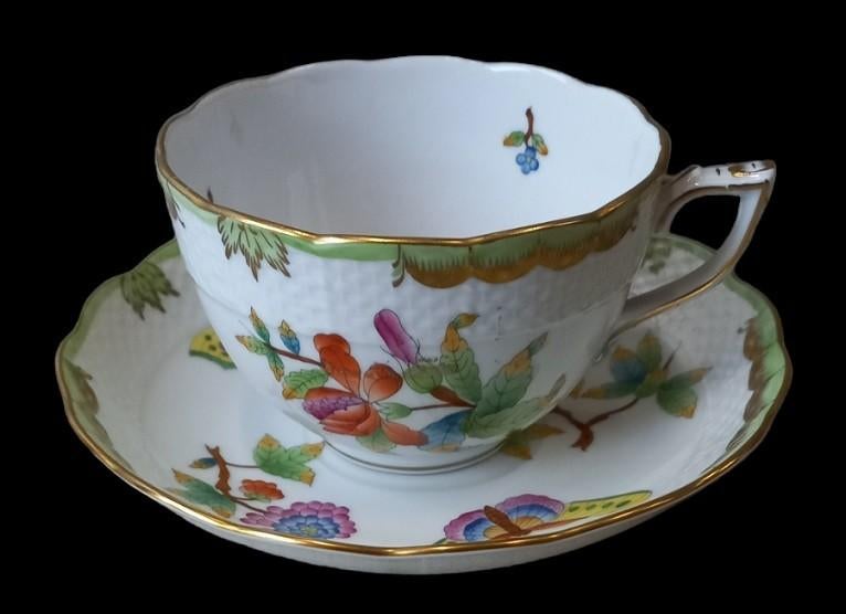 Herend "Butterfly" Queen Victoria tas en ondertas, Antiek en Kunst, Ophalen of Verzenden