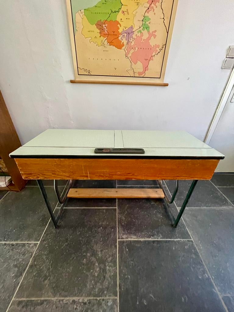 Vintage schoolbank, Huis en Inrichting, Ophalen, Gebruikt