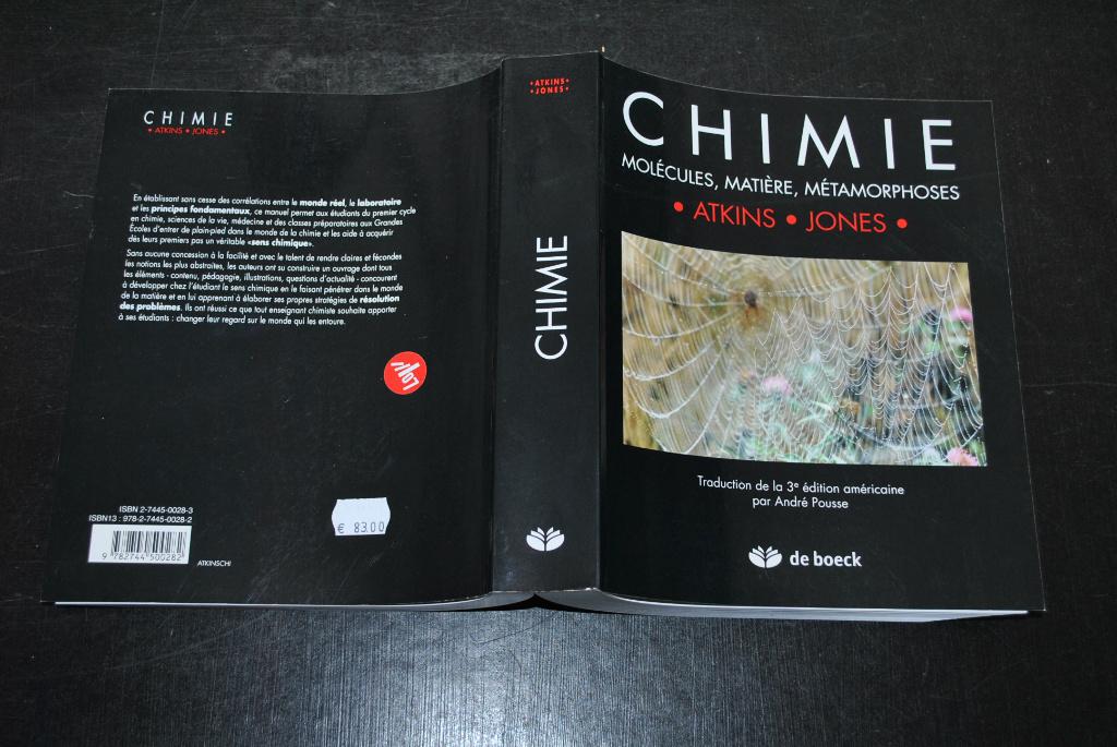 CHIMIE MOLECULES MATIERE METAMORPHOSES - ATKINS JONES 3è ed., Livres, Science, Utilisé, Autres sciences, Enlèvement ou Envoi