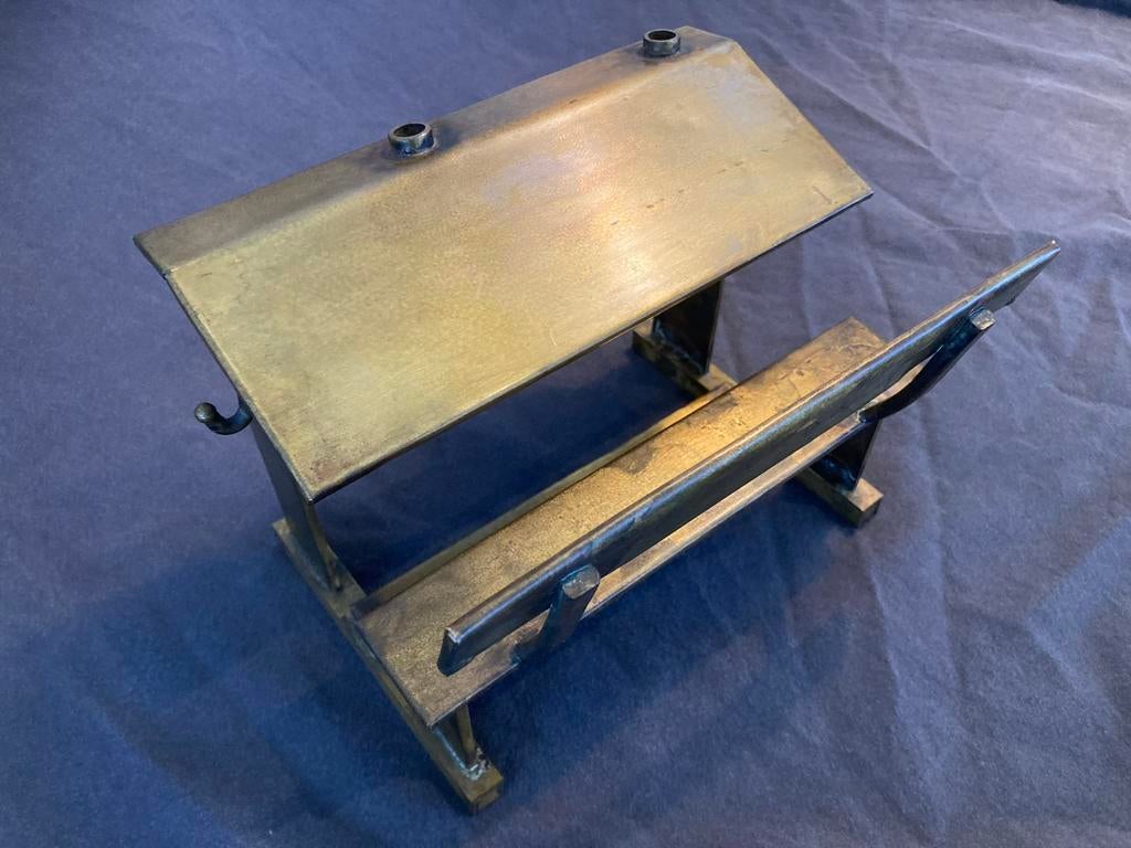 Daniel D,Haeseleer (brutalisme) messing lessenaar, Antiek en Kunst, Verzenden