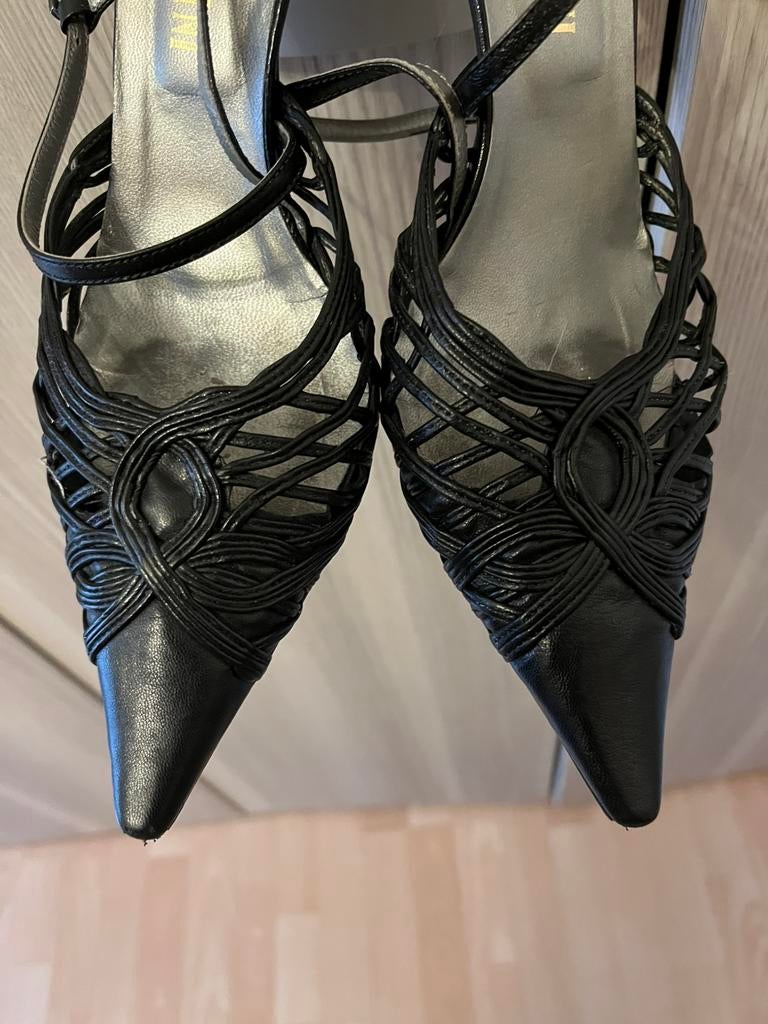 Andrea Catini zwarte lederen kwaliteitsvolle schoenen, Kleding | Dames, Ophalen of Verzenden, Zo goed als nieuw