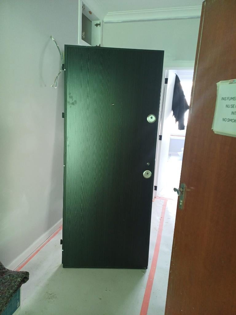 Metalen veiligheidsdeur en Rf 120 minuten. Zwarte kleur., Doe-het-zelf en Bouw, Glas en Ramen, Ophalen, Nieuw, Overige typen