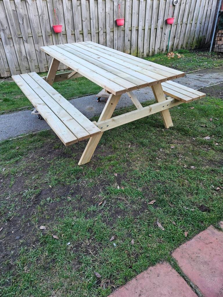 Tables de pique-nique imprégnées neuves pour 6 et 8 personne, Jardin & Terrasse, Enlèvement