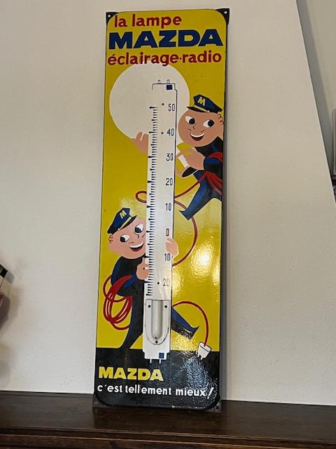 Geëmailleerde thermometer lampen Mazda, Antiek en Kunst, Antiek | Email, Ophalen
