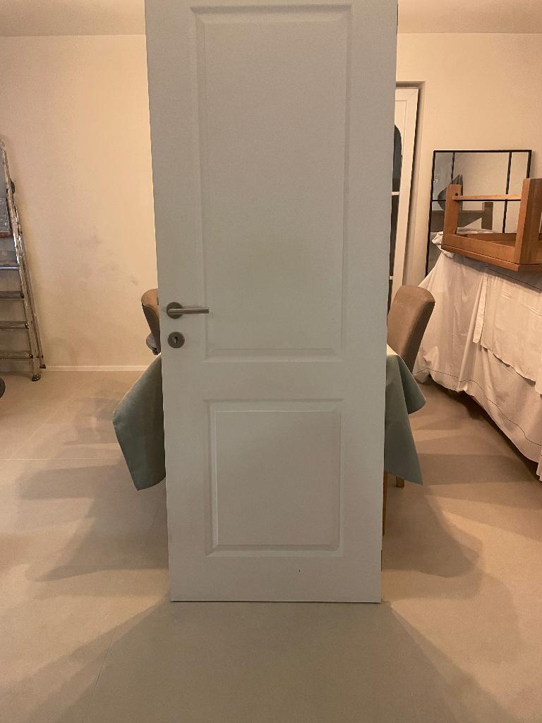 Porte en bois de couleur blanche, Bricolage & Construction, Châssis & Portes coulissantes, Enlèvement, Utilisé, Autres types, Bois