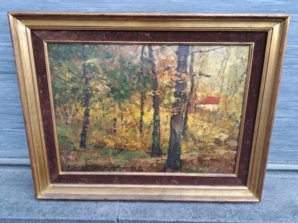 huile sur panneau sous bois signe maurice de meyer, Antiquités & Art, Enlèvement ou Envoi