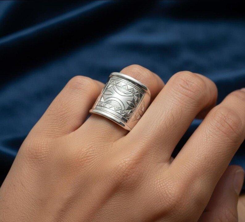 Prachtige nieuwe zilveren Toeareg ring voor heren, Heer, Nieuw, Ophalen of Verzenden, Zilver