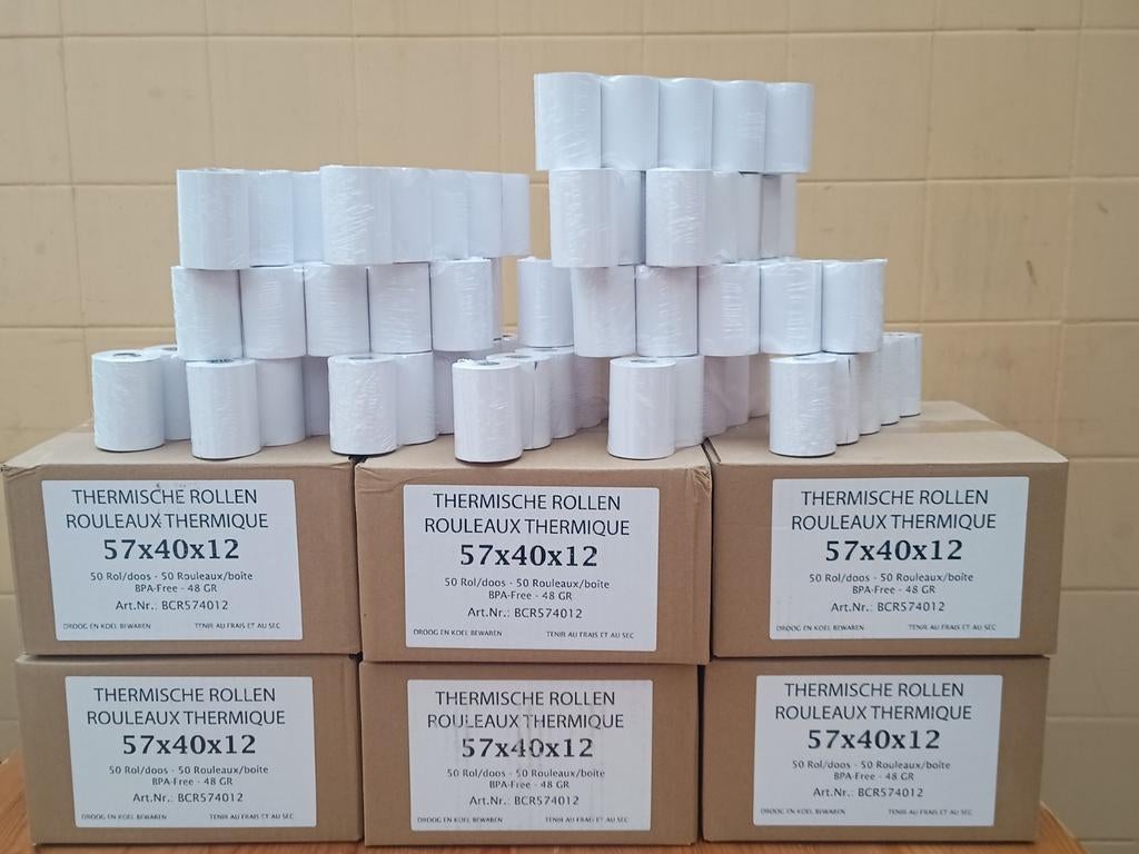 375 Bancontact rollen 57x40x12 20meter, Diversen, Papierwaren, Ophalen