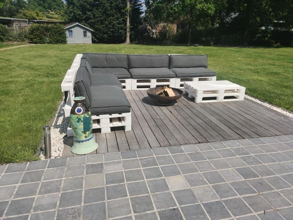 Ensemble de coussins Pallet pour chaise longue d'angle, Jardin & Terrasse, Enlèvement, Comme neuf, Sets de jardin