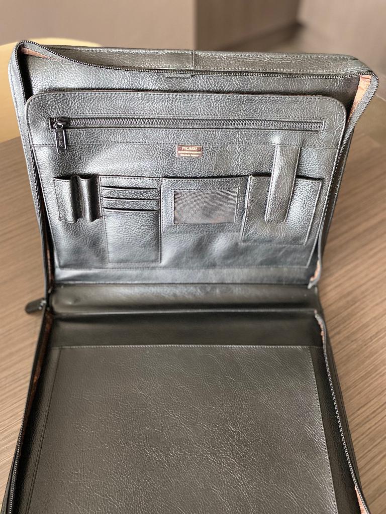 Leren documenten map PICARD, Handtassen en Accessoires, Portemonnees, Overige merken, Zwart, Ophalen of Verzenden, Zo goed als nieuw