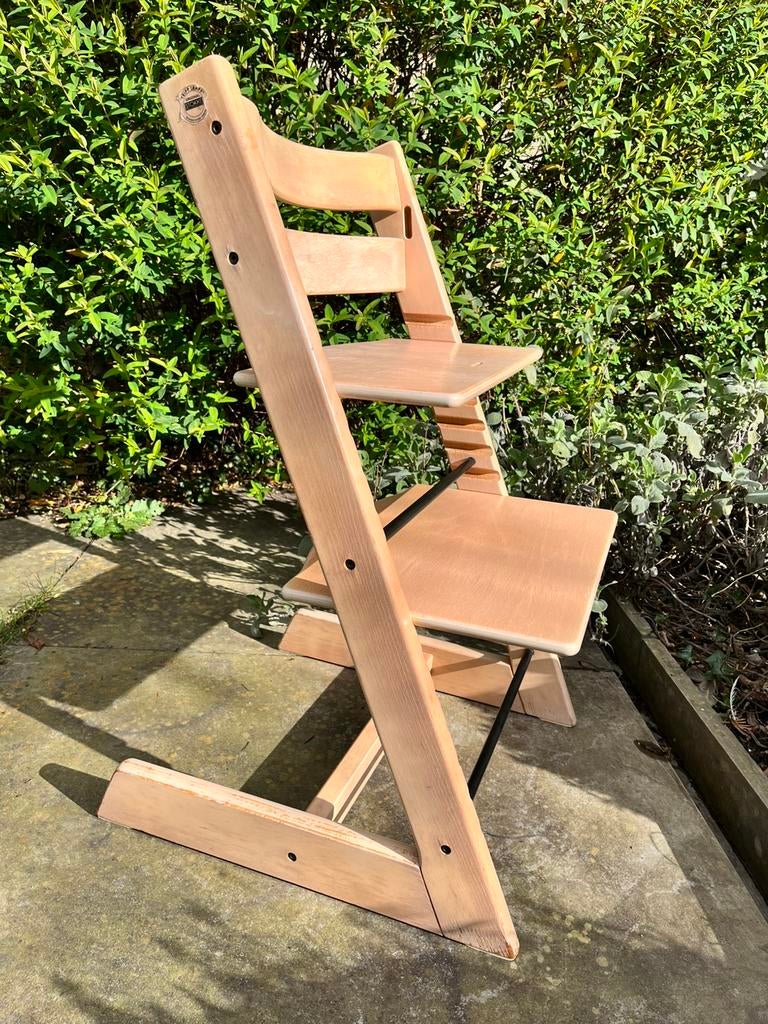 Tripp Trapp meegroeistoel, beuken whitewashed, Ophalen, Gebruikt, Meegroeistoel, Aanschuifbaar