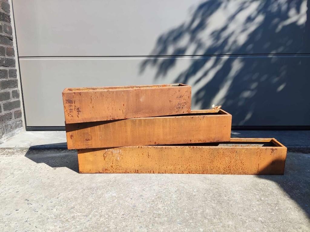Jardinières en acier corten - bacs à fleurs - avec fond, Jardin & Terrasse, Bacs à fleurs & Jardinières, Enlèvement ou Envoi, Neuf