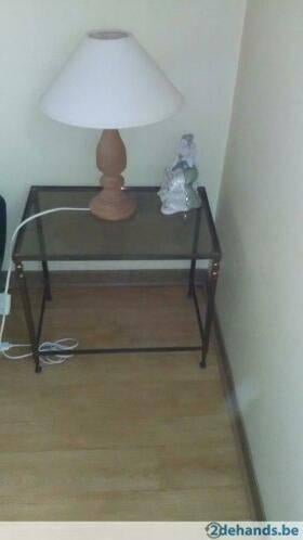 table d'appoint moderniste vintage aspect cuivre, Maison & Meubles, Enlèvement, Utilisé