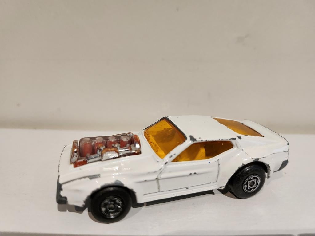 Matchbox Rolamatics Mustang Piston Popper 10  WIT (1970), Enlèvement ou Envoi, Utilisé