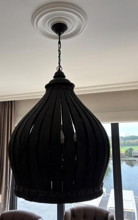 Hoffz kroonluchter Black dome dusty  90x50, Huis en Inrichting, Ophalen, Zo goed als nieuw, Landelijk