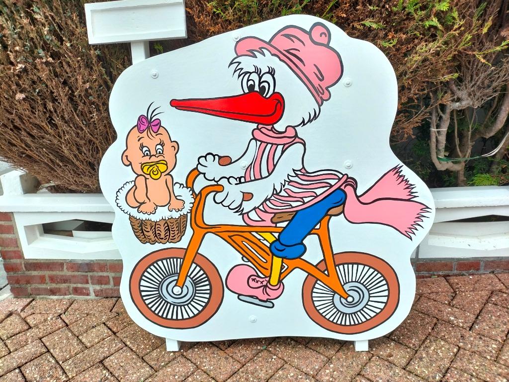 Baby ️ geboren? Ooievaar geboortebord huren geen waarborg., Enlèvement, Neuf, Tableau de naissance