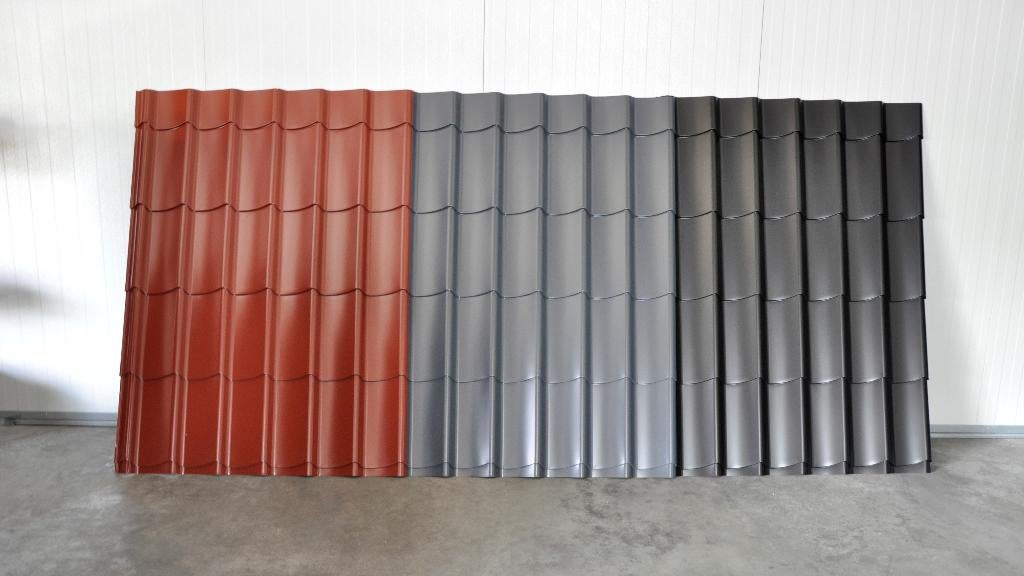 Dakpanplaten/dakpanprofielplaten, kleur zwart en grijs, Overige materialen, Nieuw, Grijs, Ophalen