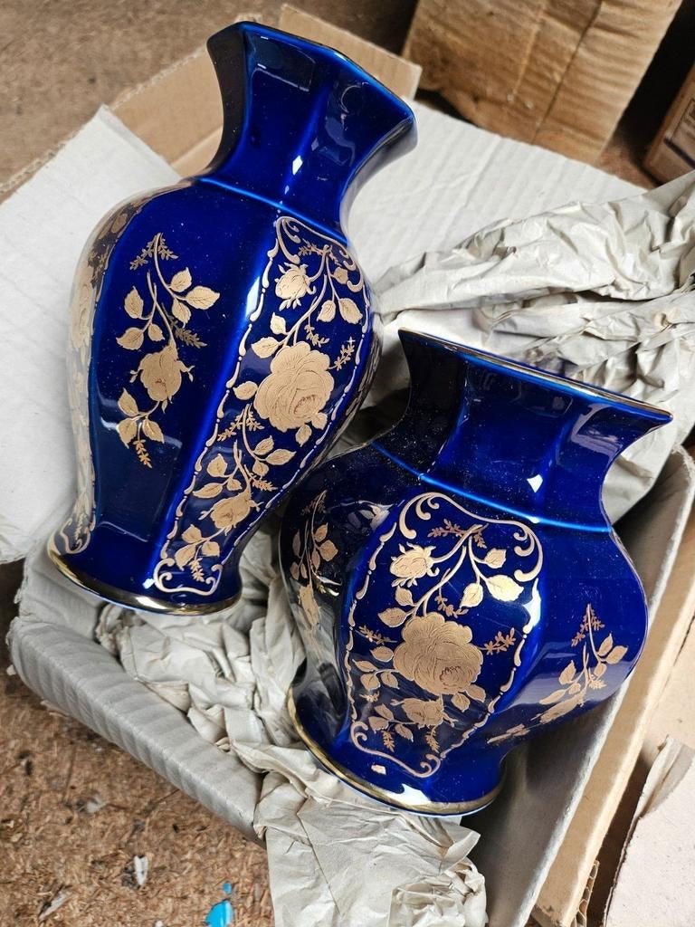 Set van 2 Wunsiedel Bavaria vazen -Echt Kobalt, Ophalen