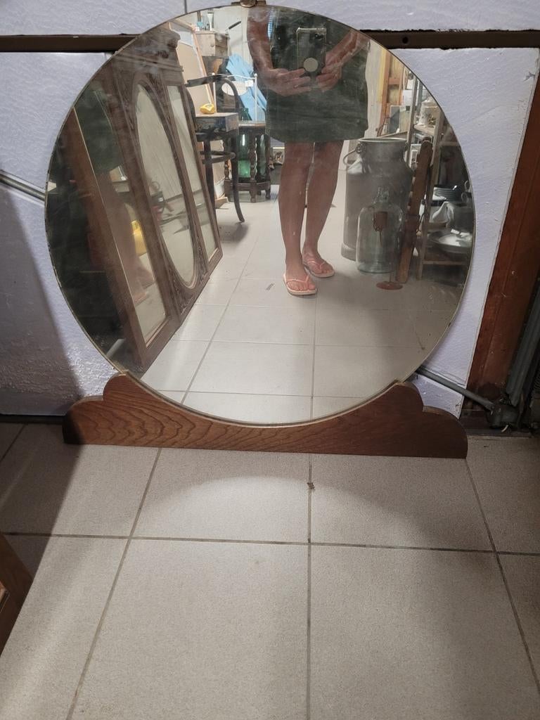 Miroir rond Art Deco, Maison & Meubles, Accessoires pour la Maison | Miroirs, Enlèvement, Utilisé, Rond