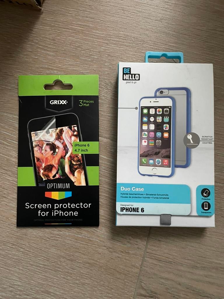 Beschermhoesje en 3 screenprotectors voor iPhone 6/6s, Telecommunicatie, Mobiele telefoons | Hoesjes en Screenprotectors | Apple iPhone