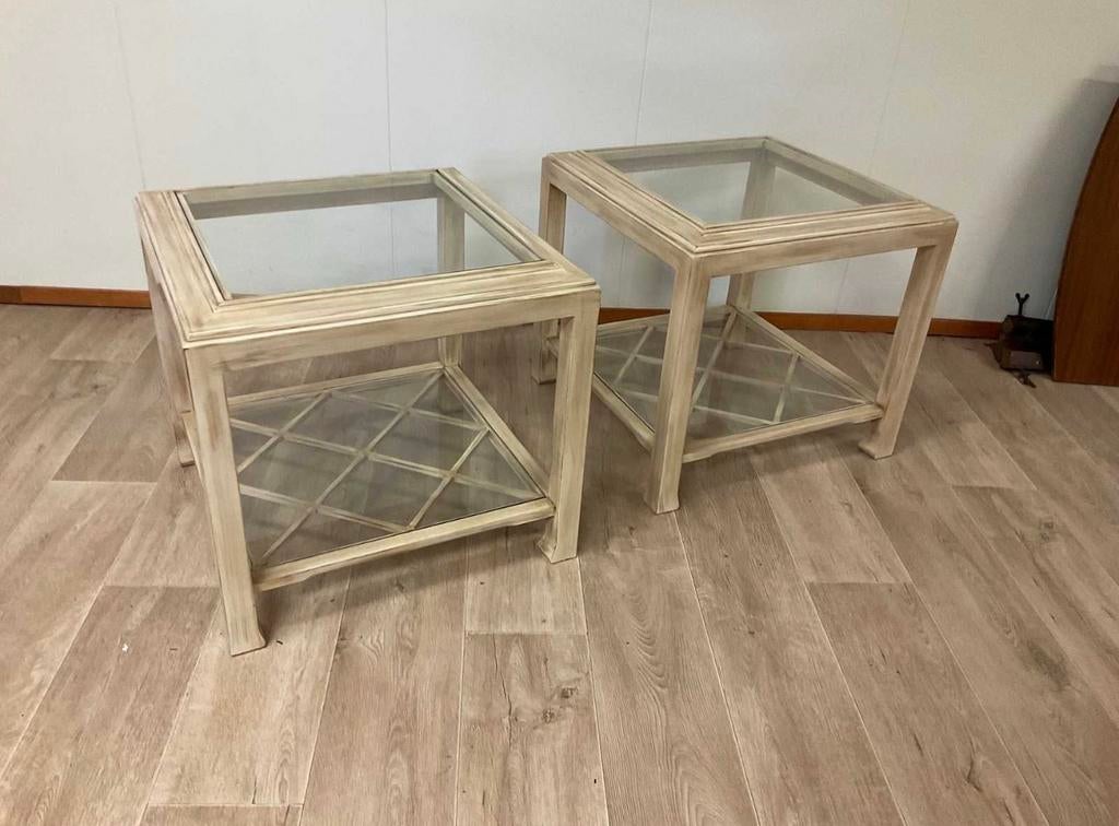 2 Glazen tafeltjes, Enlèvement, Comme neuf