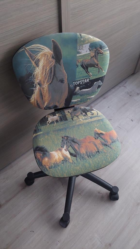Kinderbureaustoel bureaustoel paarden voor meisjes, Enlèvement, Comme neuf, Chaise de bureau
