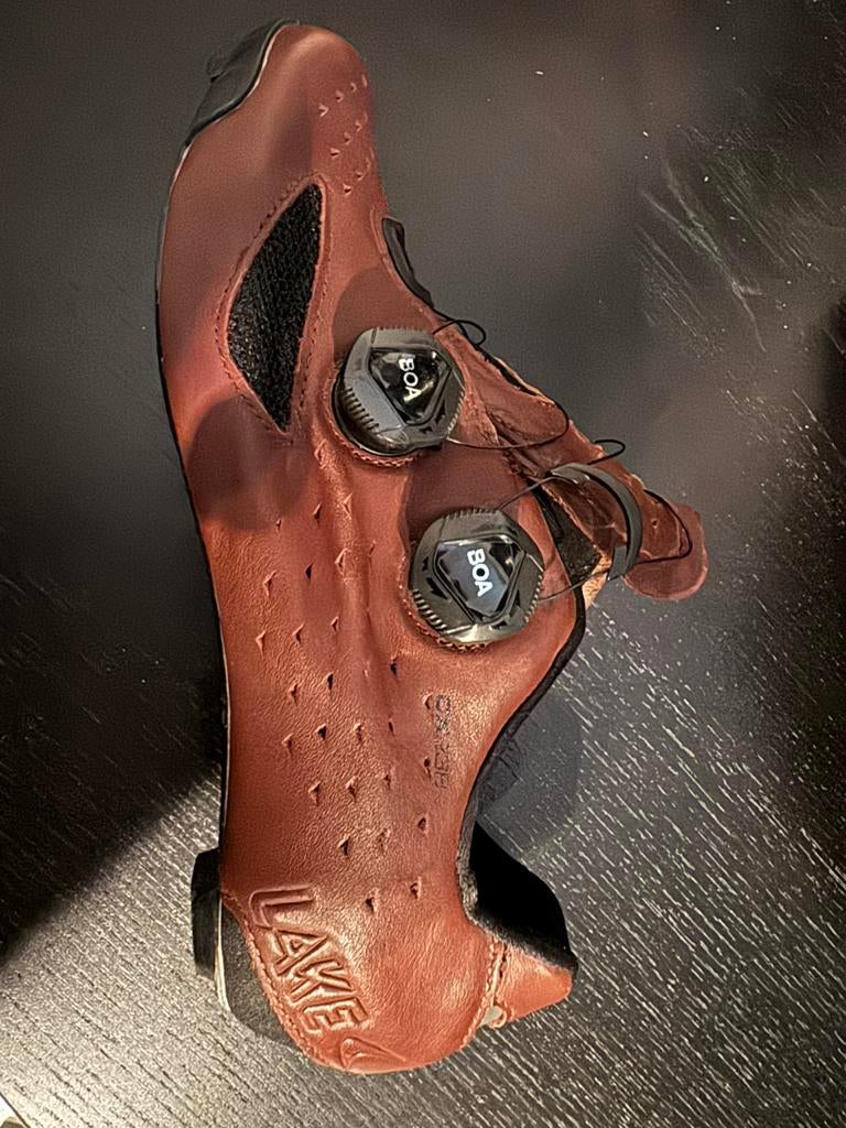 LAKE CX238 WIDE Wielrenschoenen Rood Heren, Ophalen, Zo goed als nieuw, Heren