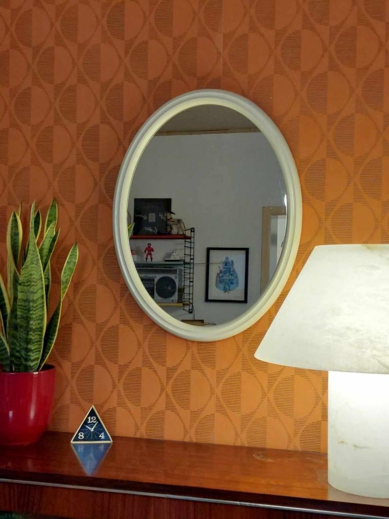 Vintage Space Age ovale Tiger spiegel, 1970s, Enlèvement ou Envoi, Comme neuf