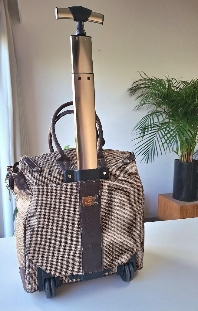 Elegante laptop/reis trolley Mafalda della Scala, Enlèvement ou Envoi, Roulettes, Beige, 35 à 55 cm